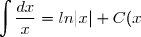 \displaystyle \int \frac{dx}{x}=ln|x|+C(x)